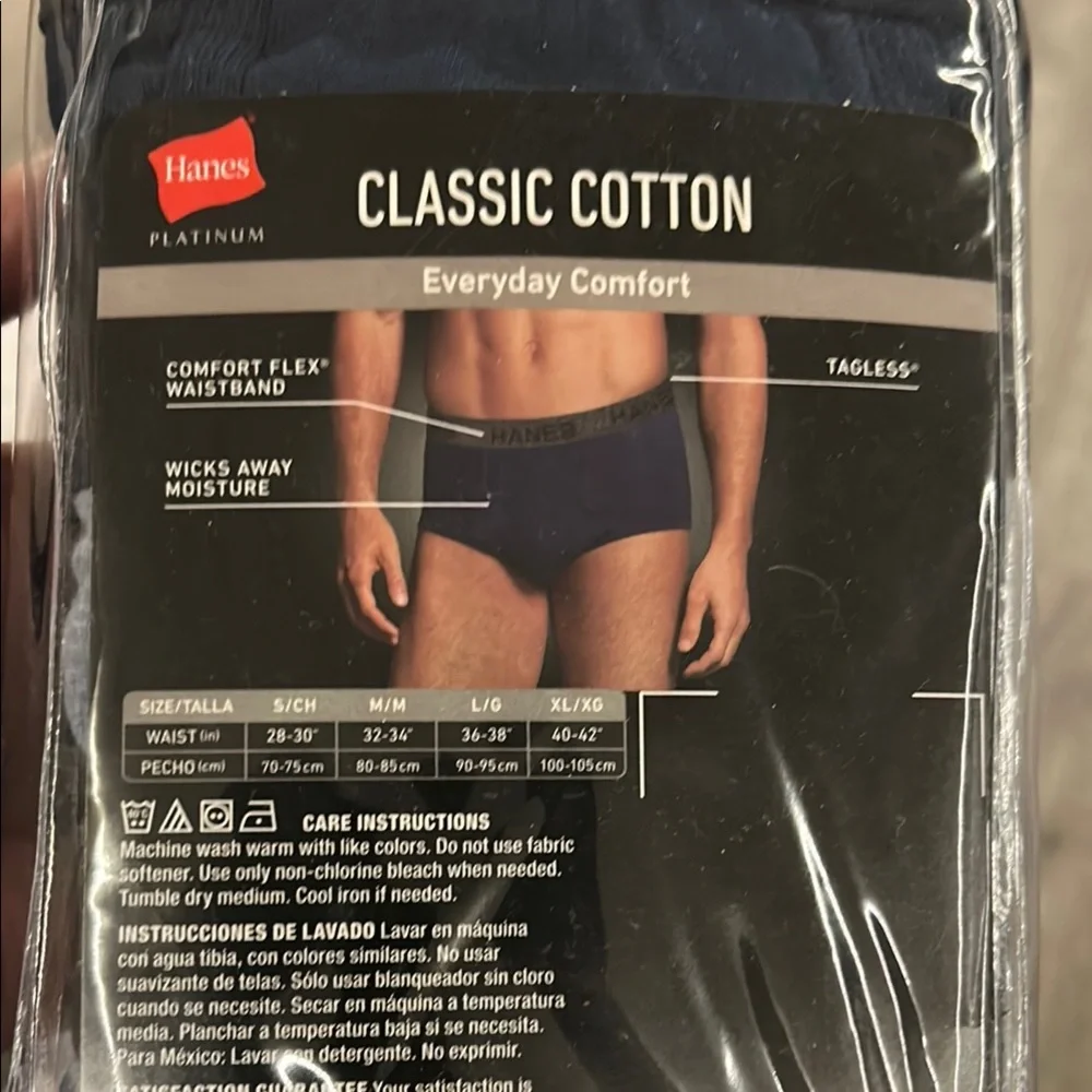 Hanes Men's Classic Cotton Underwear - Black and blue